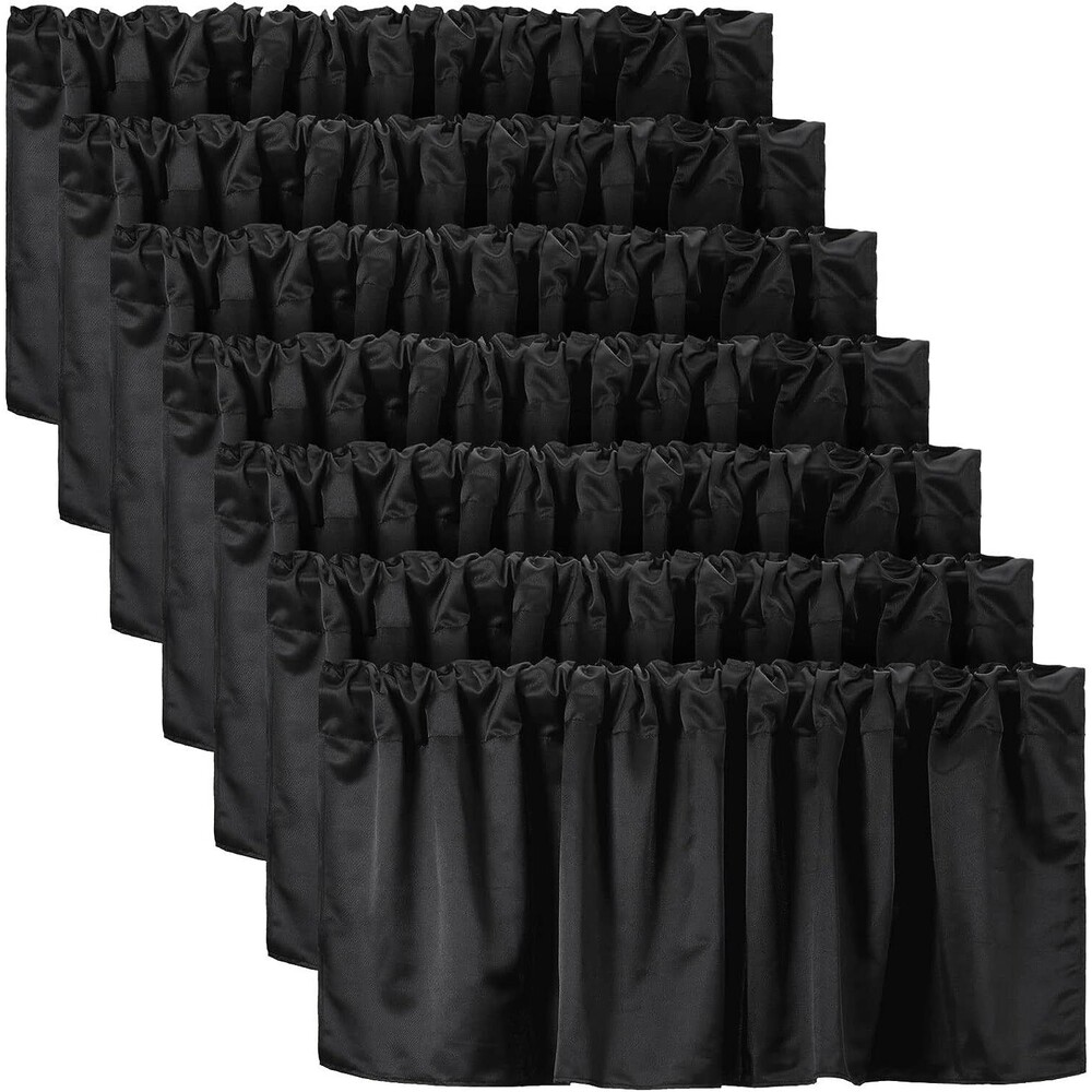 6Pack Valance Curtains Blackout Window Curtain Valances Blackout 52" x 18" Black